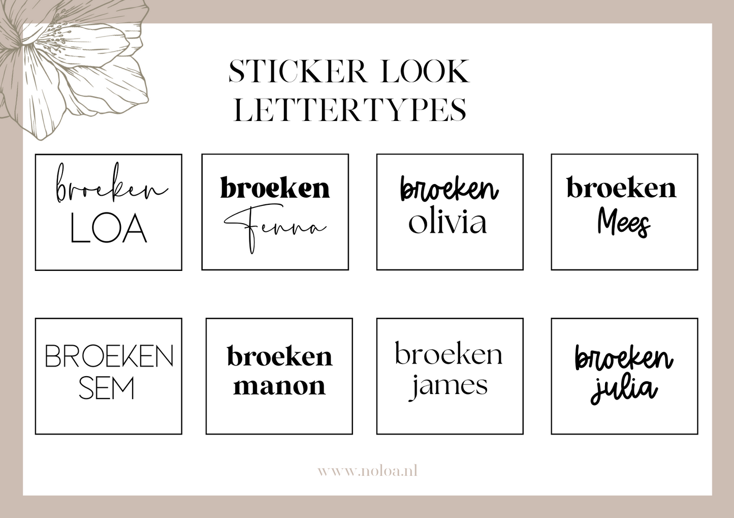 Lettertypes organizing stickers